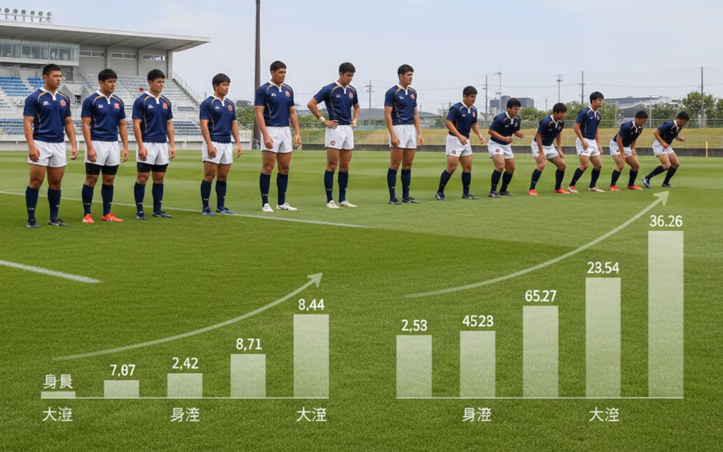 高校ラグビー ポジション別 平均身長・体重：強豪校の身体特性と育成戦略